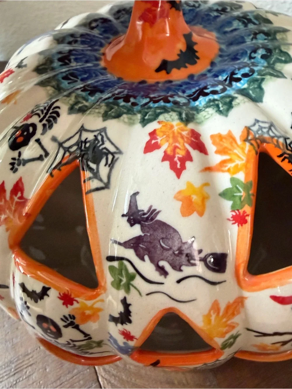 Polish Pottery Boleslawiec Poland Ceramic Halloween Jack-O'-Lantern New